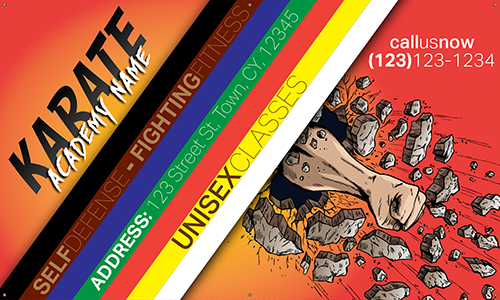 Martial Arts Vinyl Banner- Belt Colors